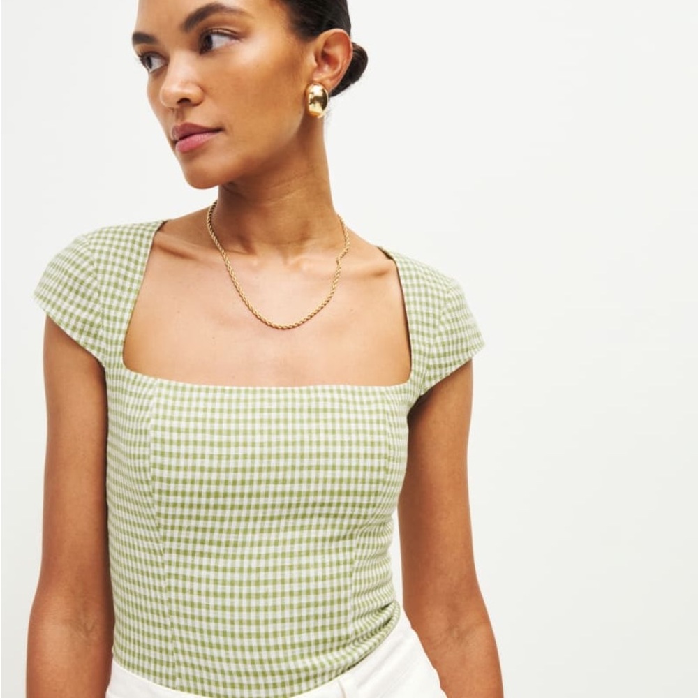 Reformation Cora Linen Square Neck Women's Top